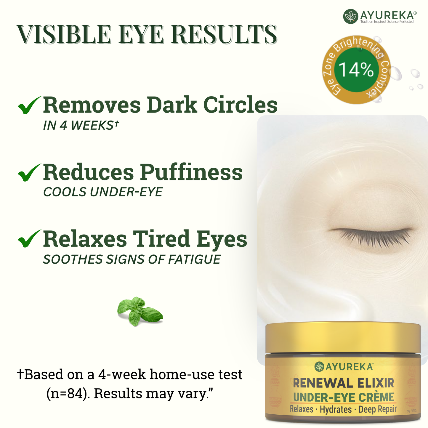 Advanced Under-Eye Creme for Dark Circles, Puffiness, Fine Lines & Brightening (50g)