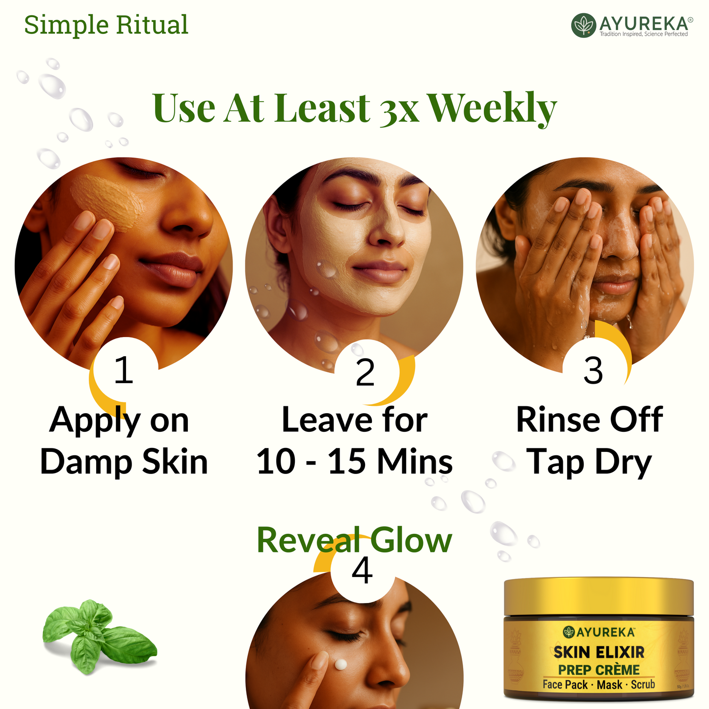 4-in-1 Prep Cream for De-Tan, Pigmentation & Brightening with Ayurvedic Korean Fusion (50g)