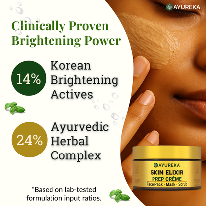4-in-1 Prep Cream for De-Tan, Pigmentation & Brightening with Ayurvedic Korean Fusion (50g)